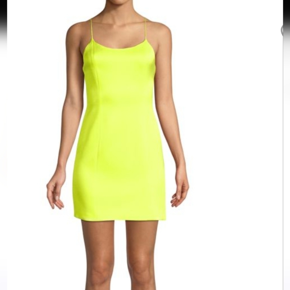 Alice + Olivia Neon Yellow Mini Dress - Picture 2 of 14